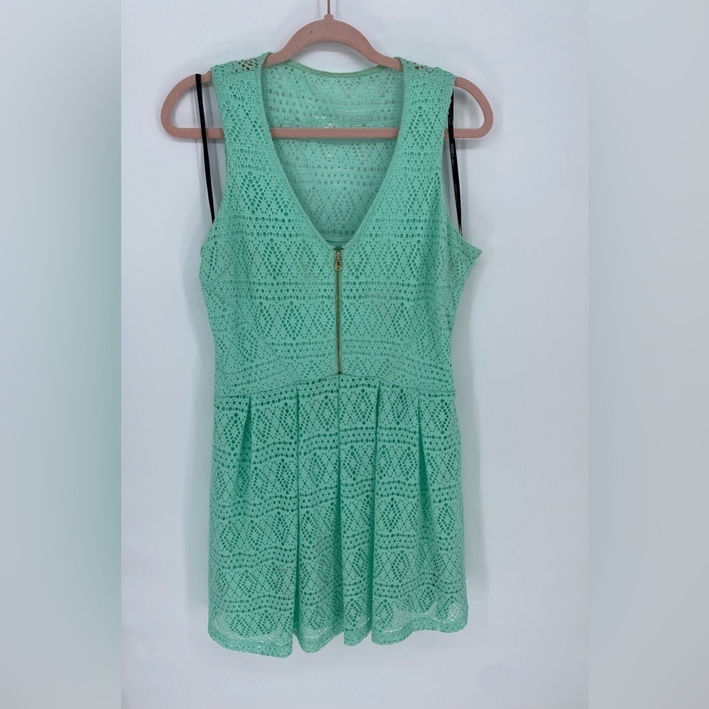 Guess Sleeveless Eyelet Laced Tiffany Mint Green Dress Size Large